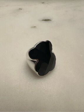 Tous Sterling Silver Onyx Stone Ring